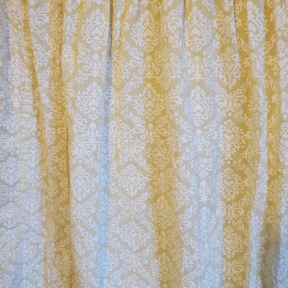 Womes Tiered Maxi Skirt Yellow Damask Peasant Summer - Picture 9 of 12